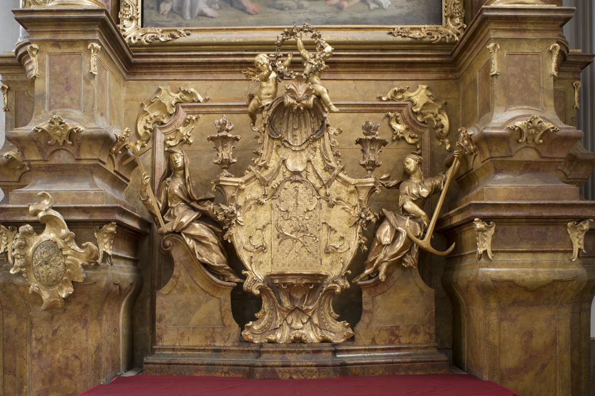 The tabernacle at the Rosaryaltar in the parishchurch Assumption of Mary, Dießen, photo Bavarian State Department of Monuments and Sites Michael Forstner 08.2017