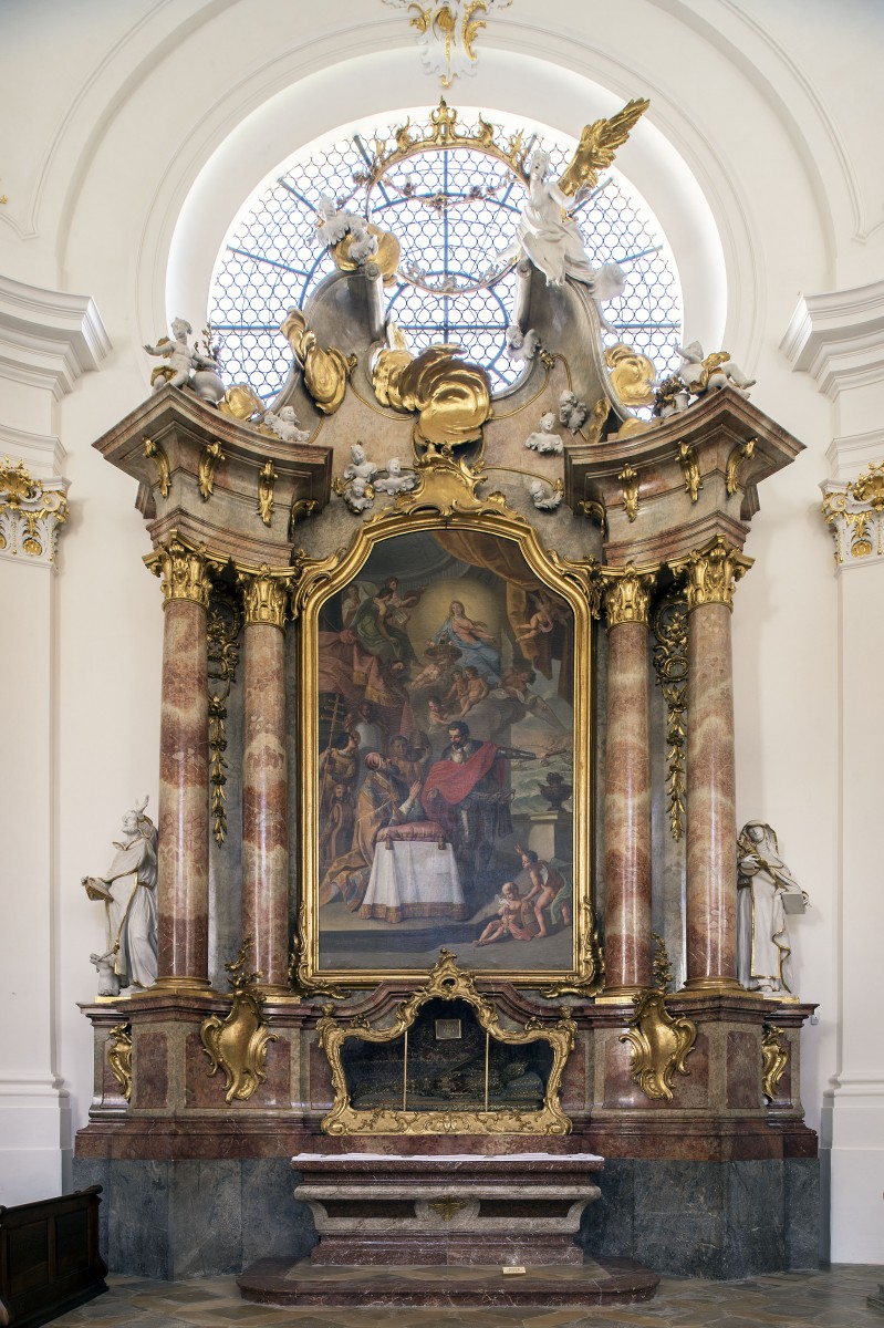 The Rosary altar in the Monastery Chuch of St Dionysius and Juliana, Schäftlarn (Bavarian State Department of Monuments and Sites, photo by Michel Forstner, 2017)