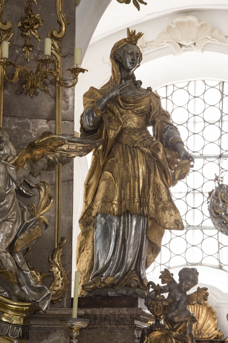 high altar of the Benedictine abbey- and pilgrimage church of St Nicholas, Elisabeth and Mary in Andechs, Photo: M. Mannewitz, 2018