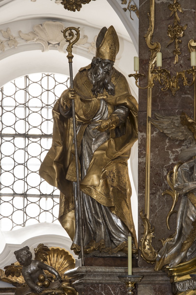 high altar of the Benedictine abbey- and pilgrimage church of St Nicholas, Elisabeth and Mary in Andechs, Photo: M. Mannewitz, 2018