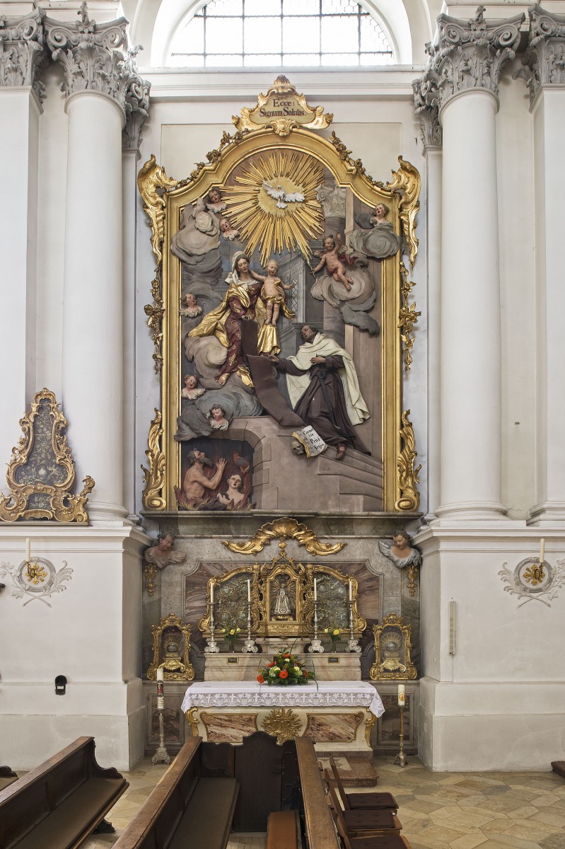 The Scapular- or Simon Stock-Altar in the Monasterychurch St Theres and St John, Reisach photo Bavarian State Department of Monuments and Sites Michael Forstner 12.2017