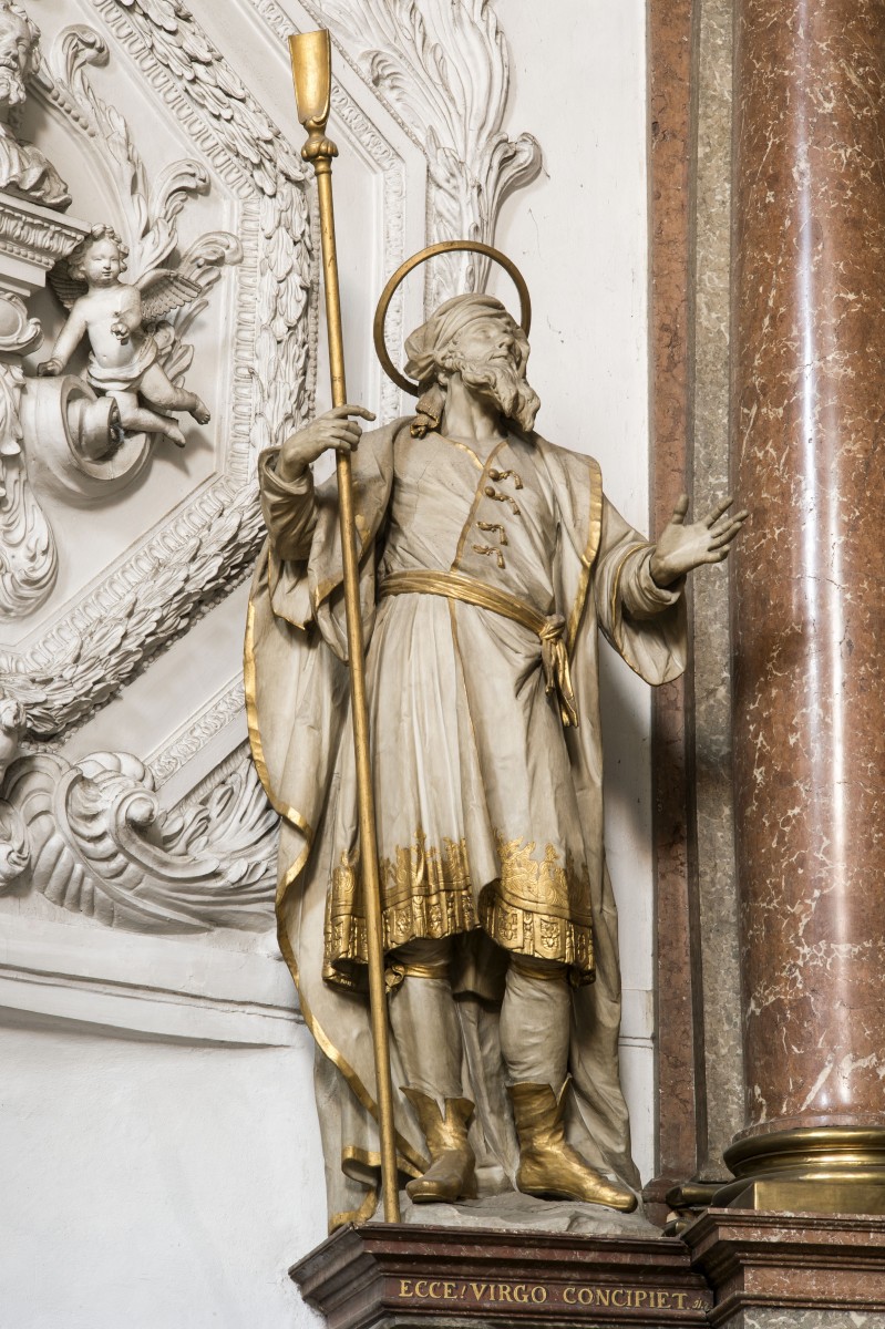 The sculpture of St Joachim at the sidealtar of St Maria in St Michael, Munich photo Bavarian State Office of Monuments and Sites Michael Forstner 05-2018