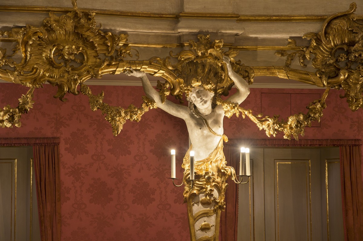 The decoration of the Cuvillié Theatre, Munich photo Bavarian State Office of Monuments and Sites Michael Forstner 05.2018