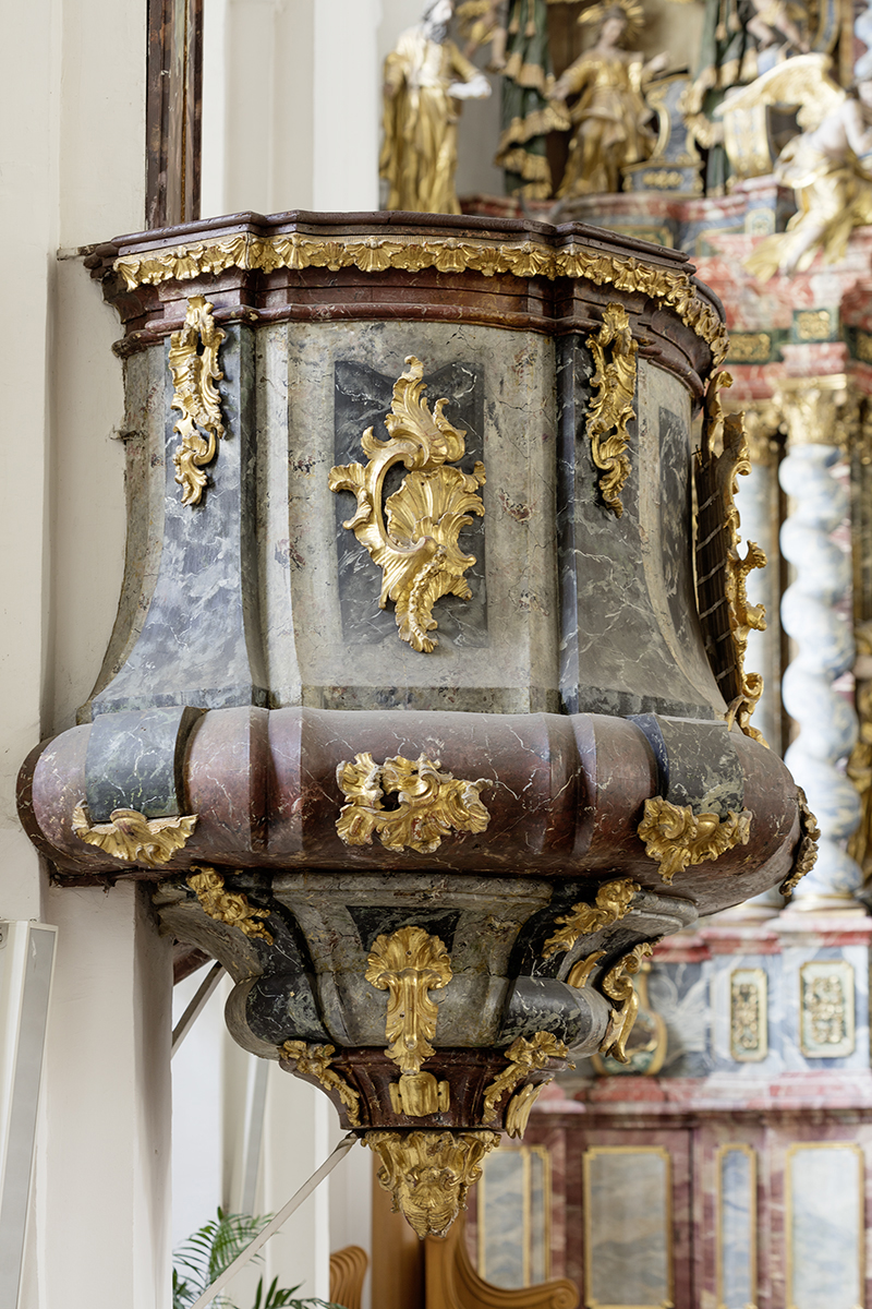 Pulpit in Varaždin Cathedral, detail (Croatian Conservation Institute Photo Archive, photo by Goran Tomljenović, 2018)