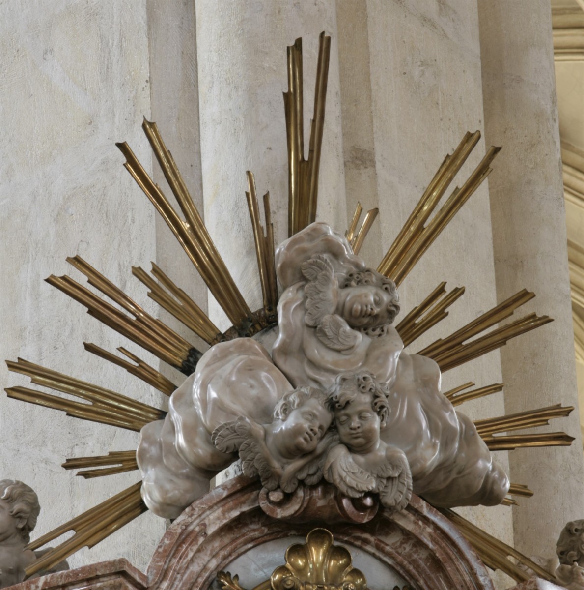 Cloudscape with winged putto-heads, altar of St John of Nepomuk, Cathedral Graz (photo by Diocesan Museum Graz, 2014)