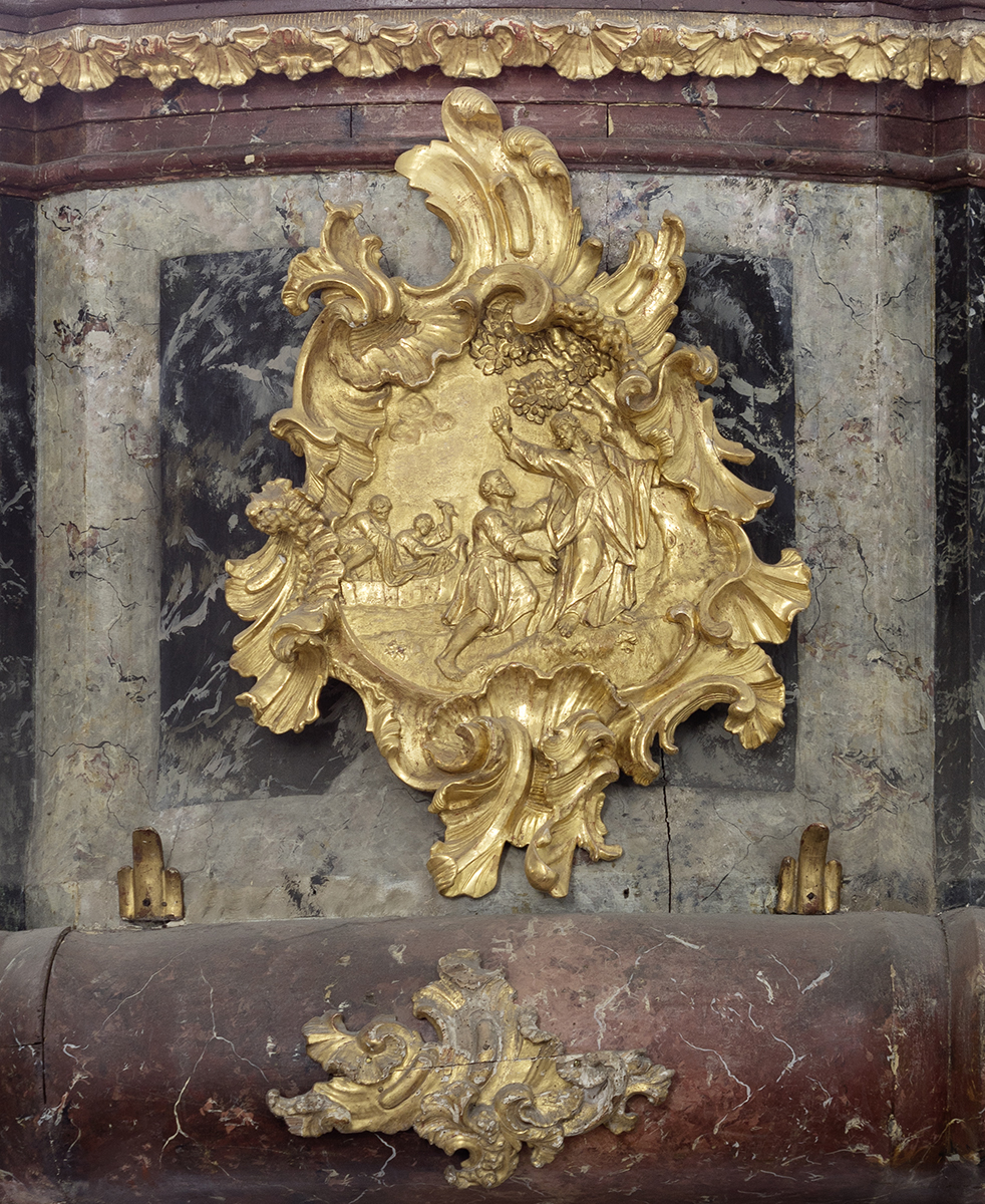 Pulpit in Varaždin Cathedral, detail (Croatian Conservation Institute Photo Archive, photo by Goran Tomljenović, 2018)