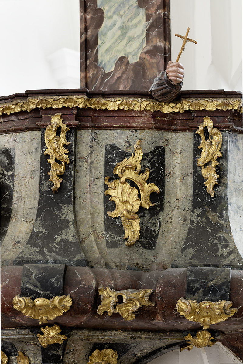 Pulpit in Varaždin Cathedral, detail (Croatian Conservation Institute Photo Archive, photo by Goran Tomljenović, 2018)