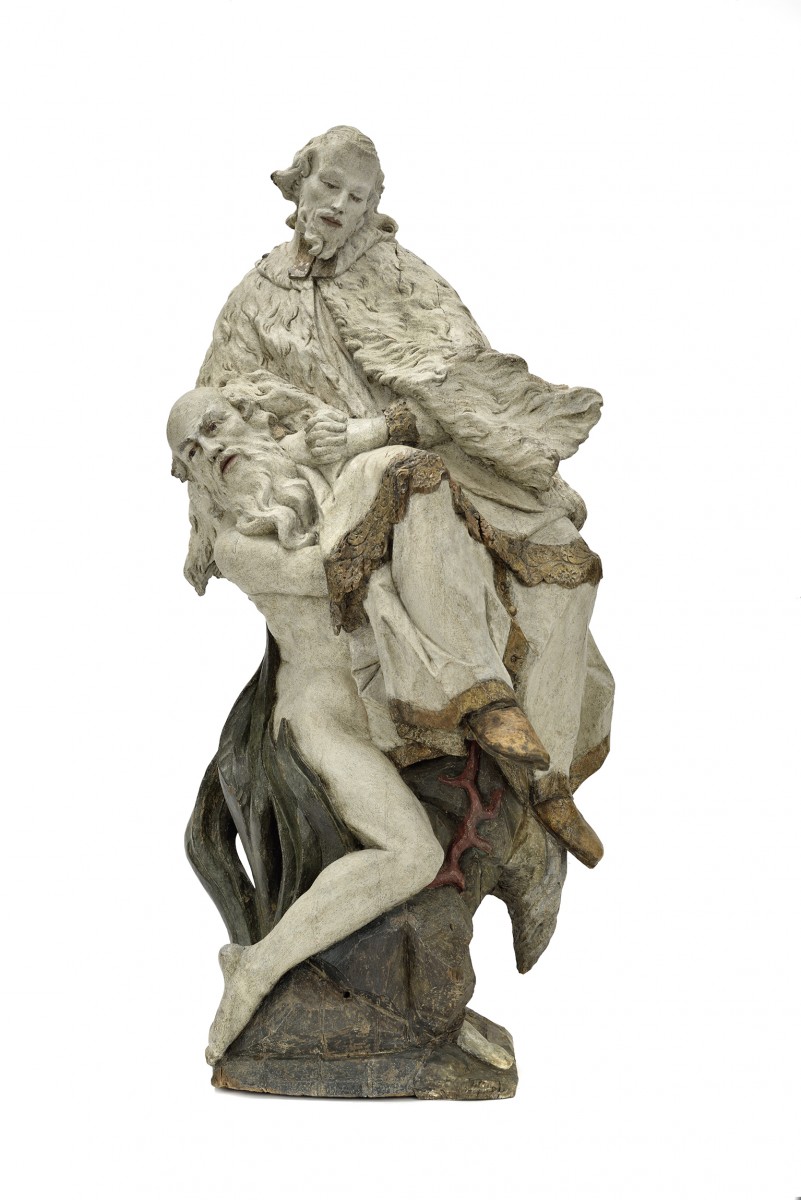 The sculptural group of St John of Nepomuk and the River Vltava (Diözesanmuseum Freising, photo by Jens Bruchhaus, 2013)