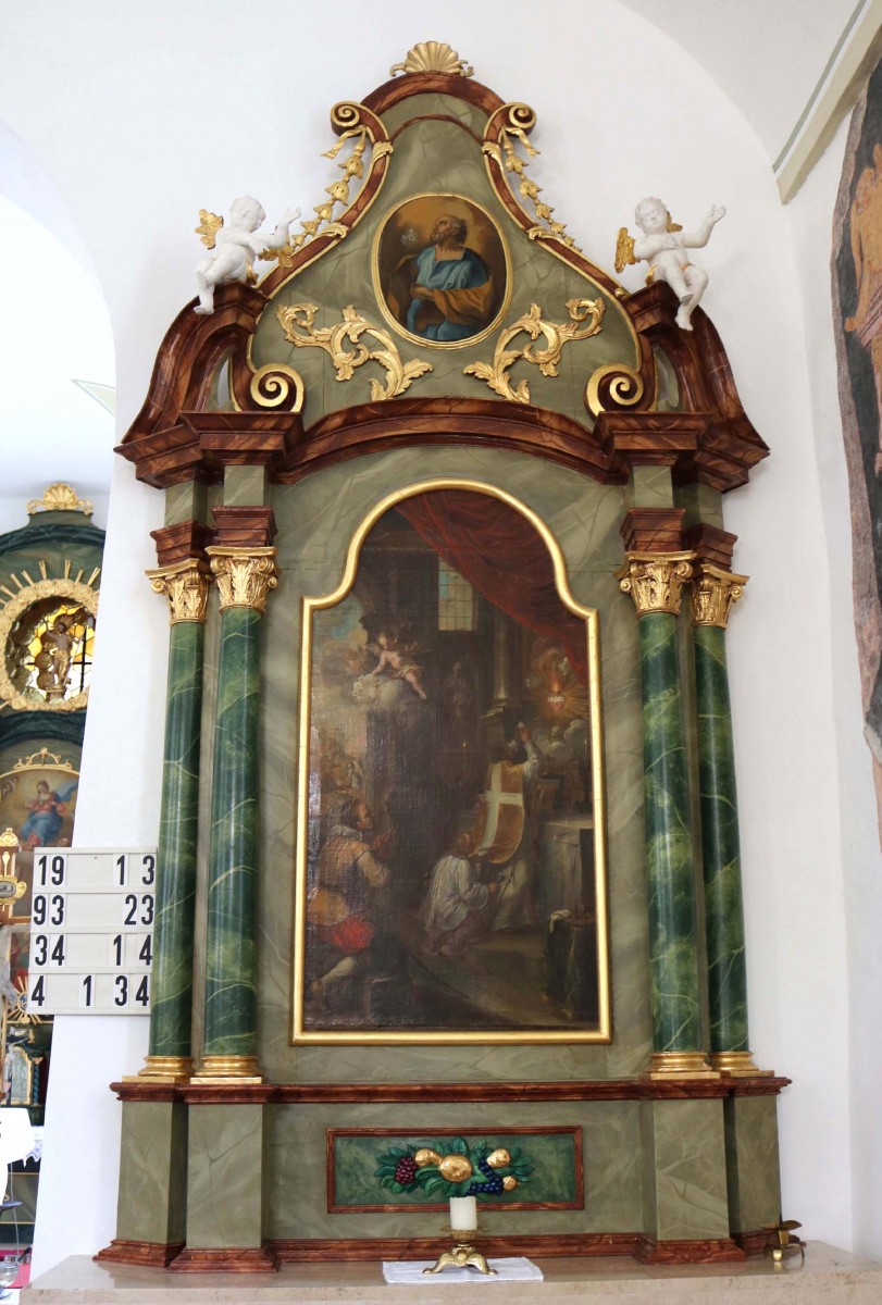 The right side altar in St Leonard's chapel, Wiesensteig (photo by Julia Strobl, 2018)